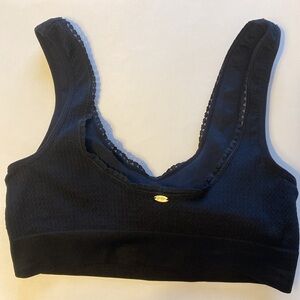 Small Jessica Simpson Sports Bra Stretchy Crop Tank Top Bralette Black